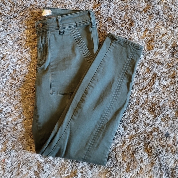 Anthropologie Olive Green Utility Style Skinny Pants 26 - Picture 8 of 9